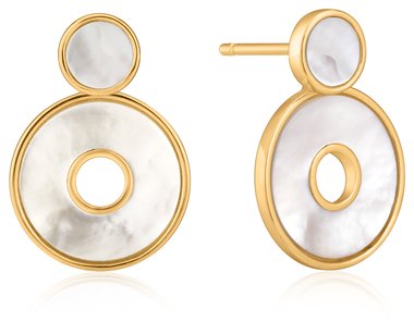 AH MOTHER OF PEARL DISC EAR JACKETS E022-03G