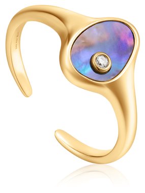 ANIA HAIE TIDAL ABALONE ADJUSTABLE RING R027-01G